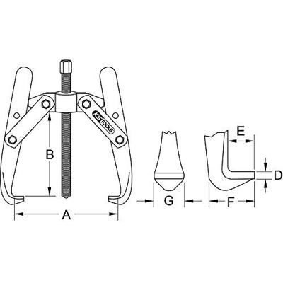 KS Tools 6203601 Poelietrekker Aantal haken: 2