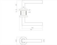 Intersteel Gatdeel links deurkruk Jura hoek 90° op rozet EN1906/4 - RVS - thumbnail