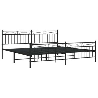 Bedframe met hoofd- en voeteneinde metaal zwart 193x203 cm