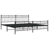 Bedframe met hoofd- en voeteneinde metaal zwart 193x203 cm - thumbnail