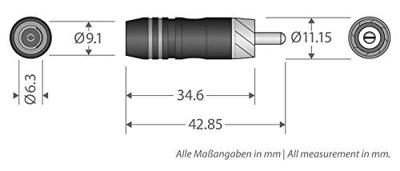 Sinuslive CS Cinch-stekker [1x Cinch-stekker - 1x Open kabeleinde]