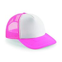 Beechfield CB645 Vintage Snapback Trucker Cap - Fluorescent Pink/White - One Size - thumbnail