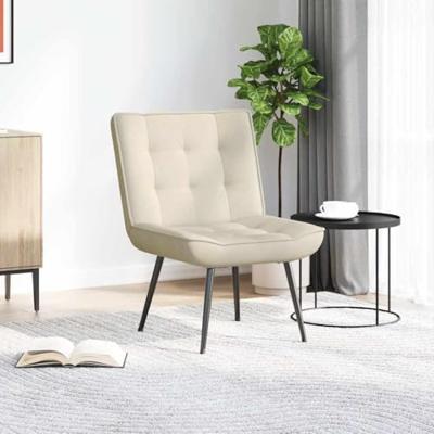 Relaxstoel 64x74x84 cm fluweel crèmekleurig