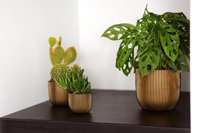 Capi Bloempot Pot Bol Groove Zwart Ø14cm - thumbnail