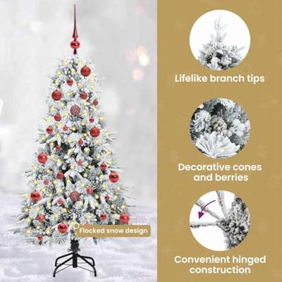 VidaXL Kunstmatige inklapbare kerstboom wit 150 cm pe en pvc