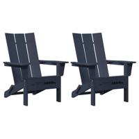 Tuinstoel 2 pcs Marineblauw 80.5 x 74.5 x 92 cm Polyetheen - thumbnail