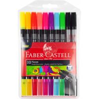 Faber Castell FC-151109 Viltstiften Duo Neon Kleuren In Etui 10 Stuks - thumbnail