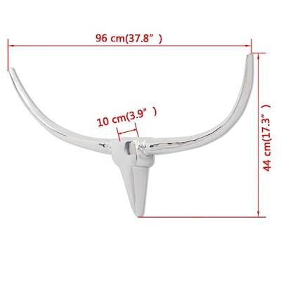 Stierenkop voor aan de muur aluminium 96 cm zilverkleurig