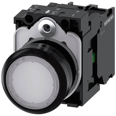 Siemens 3SU11020AB601BA0 3SU1102-0AB60-1BA0 Verlichte druktoets Kunststof frontring, Bedieningsknop vlak Knop Wit 1 stuk(s)