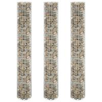 Gabion plantenbakken 3 st rond verhoogd 30x200 cm staal - thumbnail