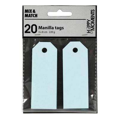 Creativ Company Manilla labels lichtblauw, 20st.