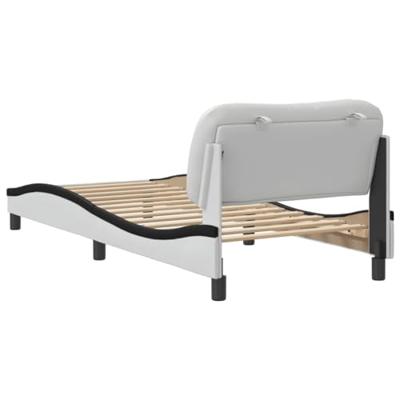Bedframe zonder matras "Hvar" kunstleer wit en zwart 80x200 cm
