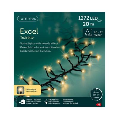 Lumineo Excel twinkel 1272led 20m champagne Lumineo Excel twinkel 1272led 20m champagne