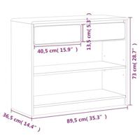 Wandtafel SAUDA 89,5x36,5x73 cm massief grenenhout eikenkleurig - thumbnail