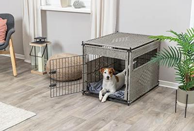 TRIXIE BENCH HOMEKENNEL POLYROTAN LICHTGRIJS 58X77X60 CM - thumbnail