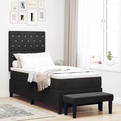 Boxspring bed met matras Zwart 80 x 200 cm Fluweel