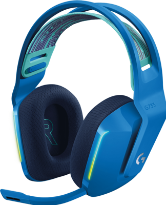 Logitech Gaming G733 LIGHTSPEED On Ear headset Radiografisch 7.1 Surround Blauw Volumeregeling Gamen Logitech Gaming G733 LIGHTSPEED On Ear headset Radiografisch 7.1 Surround Blauw Volumeregeling Gamen