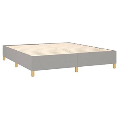 Boxspring met matras stof lichtgrijs 160x200 cm