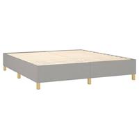 Boxspring met matras stof lichtgrijs 160x200 cm - thumbnail