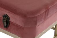 Kruk DKD Home Decor Roze Gouden Metaal Fluweel (80 x 40 x 47 cm) - thumbnail