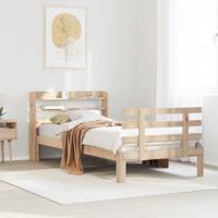 Bedframe met hoofdbord massief grenenhout 90x190 cm - thumbnail