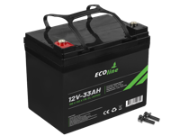 EcoLine - AGM 12V 33AH - 33000mAh VRLA Batterij - 195 x 130 x 175 - Deep Cycle Accu - thumbnail