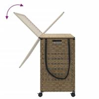 VidaXL Wasmand op wielen 66x35x60 cm rattan - thumbnail