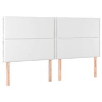 Boxspring met matras kunstleer wit 200x200 cm - thumbnail