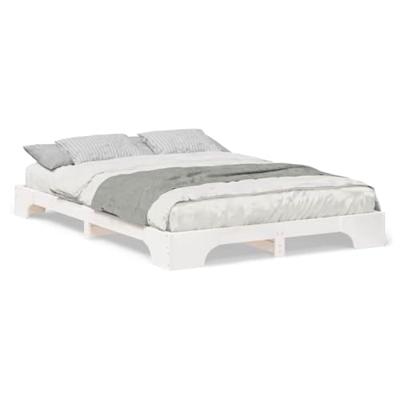 Bedframe met opslag Wit 140 x 210 cm Hout Bedframe met opslag Wit 140 x 210 cm Hout