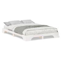 Bedframe met opslag Wit 140 x 210 cm Hout - thumbnail