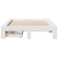 Bedframe zonder matras massief grenenhout wit 120x200 cm - thumbnail