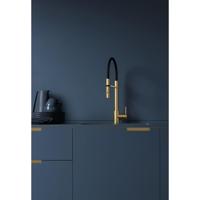 Hotbath Fellow Keukenmengkraan - draaibare uitloop - flexibele uitneembare handdouche - geborsteld messing PVD FKM22BBP - thumbnail