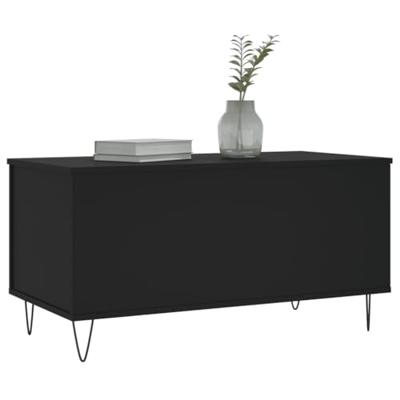 Salontafel 90x44,5x45 cm bewerkt hout zwart - thumbnail