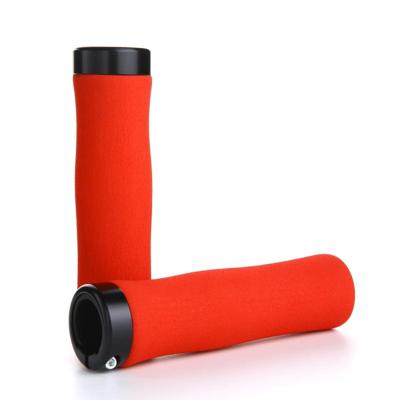 1 paar AG28 Alloy Lock-ringen + spons fiets Stuur grip (rood)