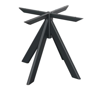 Stalen tafelonderstel zwart met ovale koker 4 poot 90 bij 90 cm en hoogte 73 cm (10 x 4 cm)