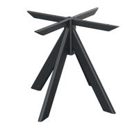 Stalen tafelonderstel zwart met ovale koker 4 poot 90 bij 90 cm en hoogte 73 cm (10 x 4 cm) - thumbnail