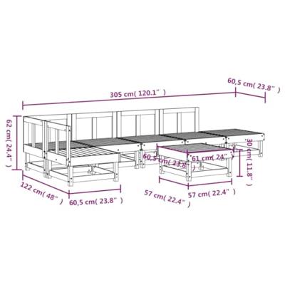 7-delige Loungeset massief douglashout