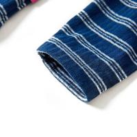 Kindershirt met lange mouwen gestreept 116 marineblauw - thumbnail