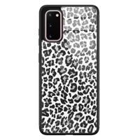 Samsung Galaxy S20 glazen hardcase - Luipaard grijs - thumbnail