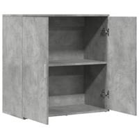 Dressoir 79x38x80 cm bewerkt hout betongrijs - thumbnail