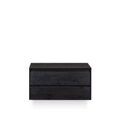 Dante Badmeubelset 100 cm - Black Oak - Wastafel Bovenblad