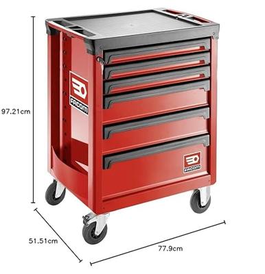 Facom Roll Gereedschapswagen 6 Laden M3 Rood - ROLL.6M3A - ROLL.6M3A