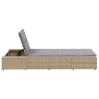 Ligbed met zwevend kussen poly rattan beige - thumbnail