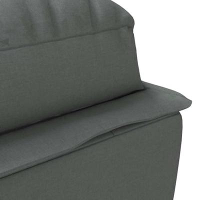 Massage chaise longue met kussens stof donkergrijs