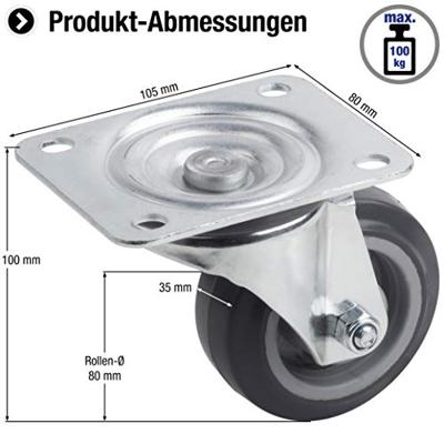 Metafranc Zwenkwiel Transport 80Mm Gr - WU0803410 Metafranc Zwenkwiel Transport 80Mm Gr - WU0803410