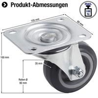 Metafranc Zwenkwiel Transport 80Mm Gr - WU0803410 - thumbnail