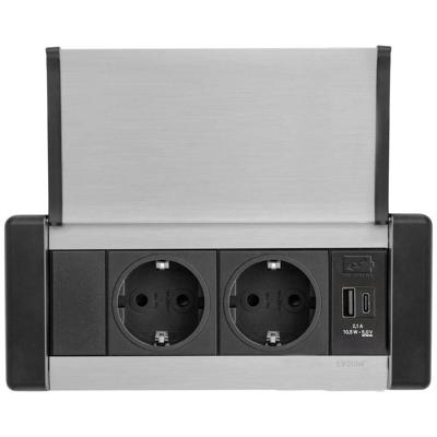 EVOline (1459200-961-0001) Stekkerdoos Zilver Randaarde stekker