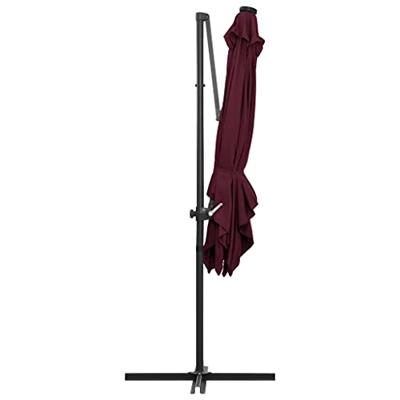 VidaXL Zweefparasol met led-verlichting 250x250 cm bordeauxrood