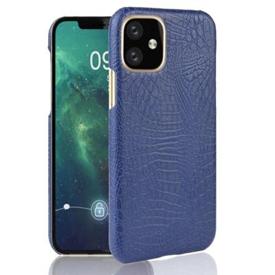 Voor iPhone 11 schokbestendige krokodil textuur PC + PU geval (blauw)