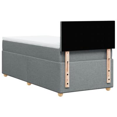 Boxspring met matras stof lichtgrijs 140x190 cm - thumbnail